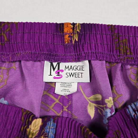 Vintage Maggie Sweet‎ Jubilee Two Piece Set Purple Floral Skirt & Top 2X 3X - Picture 9 of 14